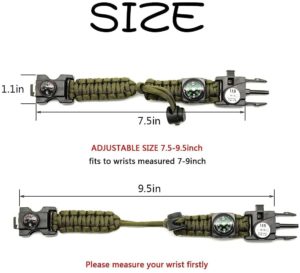 tactical bracelet size info